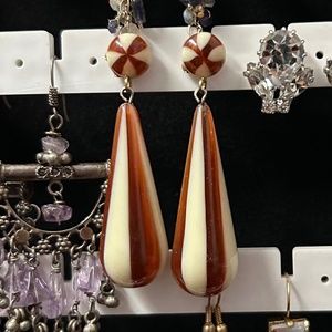 Vintage two-tone Bakelite earrings